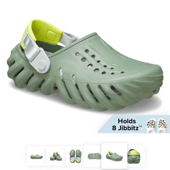 NWT Crocs Kids Echo Clog in Moss - Size: J3 - Picture 5 of 12